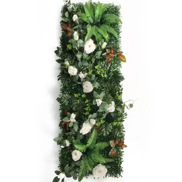 Mur Végétal artificiel Camélia 40x120cm, Fleurs artificielles comme des vraies, Déco murale intérieur et extérieur en plastique PE de qualité et pas chère.