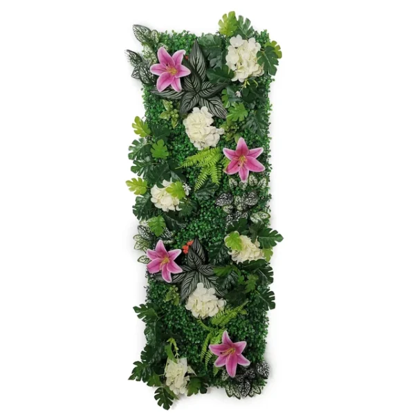 Mur Végétal artificiel Chou fleur 40x120cm, Mur floral sans entretien, Déco murale intérieur et extérieur pas cher.