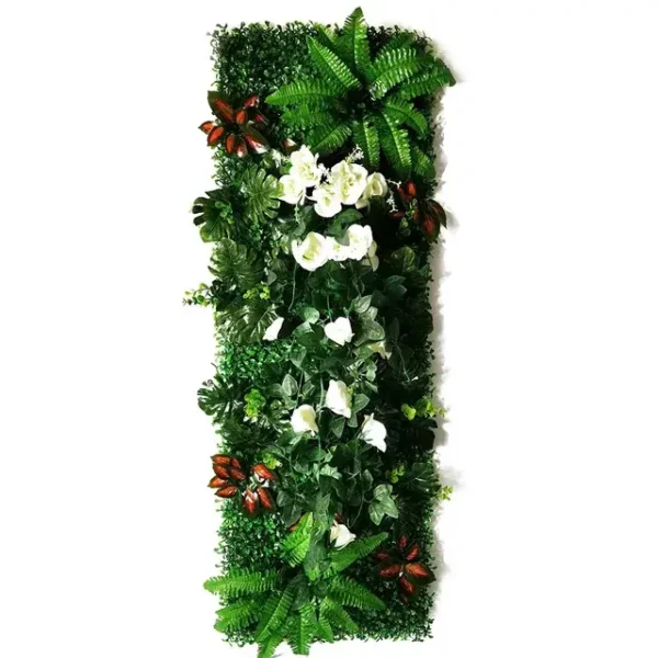 Mur Végétal artificiel Gardenia (40x120cm), Mur floral intérieur et extérieur. décoration murale plantes artificielles tombantes.