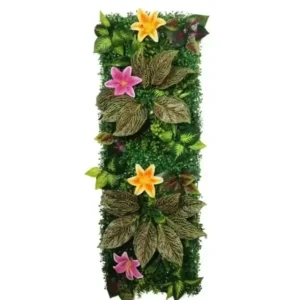 Mur Végétal artificiel Lily 40x120cm, Mur floral intérieur, fausses plantes vertes extérieur déco murale.