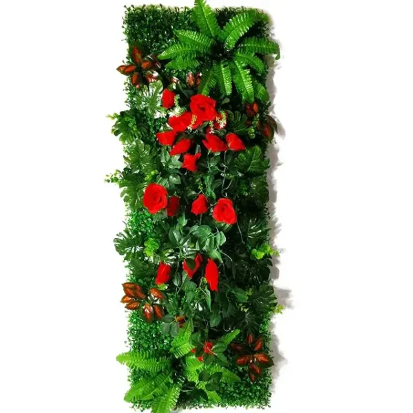 Mur Végétal artificiel Lisianthus (40x120cm), Fleurs artificielles comme des vraies déco murale intérieur et extérieur pas cher.