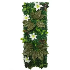 Mur Végétal artificiel Lys (40x120cm), Mur floral intérieur, déco murale extérieure végétalisée haut de gamme.