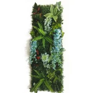 Mur Végétal artificiel Pinnately 40x120cm, Fausses plantes tombantes intérieur pas chères, décoration murale extérieur facile d'entretien.