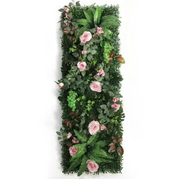 Mur Végétal artificiel Ronsard 40x120cm, Fleurs artificielles comme des vraies, déco murale végétalisée intérieur et extérieur sans entretien.