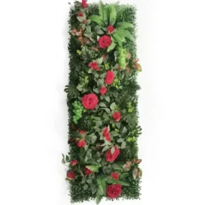 Mur Végétal artificiel Rosacées 40x120cm, Fleurs et plantes d'intérieur facile d'entretien, déco murale extérieure pas chère.