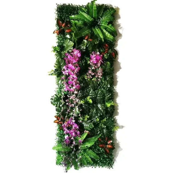 Mur Végétal artificiel Vanda (40x120cm), Panneau Plantes retombantes intérieur et extérieur. décoration murale végétalisée haute gamme.