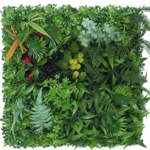 Mur végétal artificiel Apium (50x50cm), Fausses plantes intérieur et extérieur, décoration murale originale végétalisée.