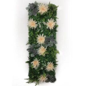 Mur végétal artificiel Aster 40x120cm, Fleurs artificielles comme des vraies, décoration murale végétalisée facile d'entretien.
