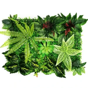 Mur végétal artificiel Crassula (60x40cm), Grandes plantes artificielles intérieur, décoration murale extérieure haut de gamme en PE.