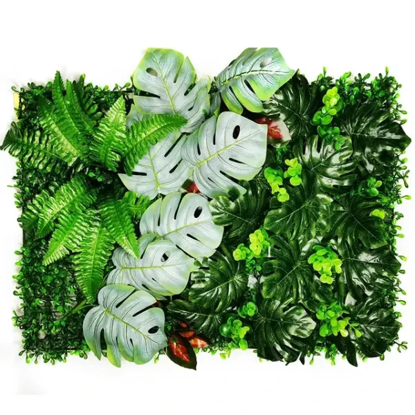 Mur végétal artificiel Deliciosa (60x40cm), Plantes vertes artificielles intérieur, déco murale extérieur végétalisé pas cher.