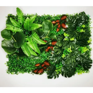 Mur végétal artificiel Epipremnum 60x40cm, Déco murale intérieur et plantes vertes artificielles extérieur sans entretien.