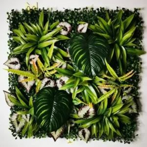 Mur végétal artificiel Factice 50x50cm, Déco murale intérieur et extérieur ultra réaliste, durable, sans entretien et pas cher.