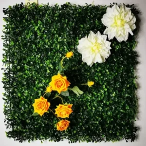Mur végétal artificiel Floribunda 50x50cm, Fleurs artificielles comme des vraies Déco murale végétalisée intérieur et extérieur sans entretien en plastique PE haut de gamme.