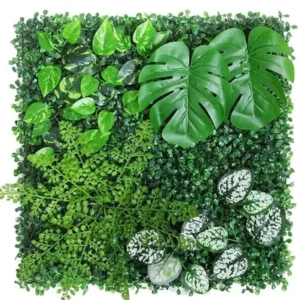Mur végétal artificiel Foliosa (50x50cm), Plantes d'intérieur facile d'entretien. déco murale végétalisée extérieur pas chère.