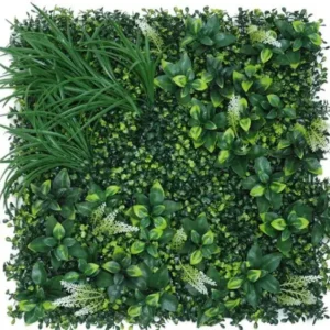 Mur végétal artificiel Hosta 50x50cm, Décoration plantes murale 100% PE.