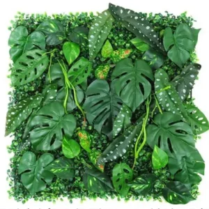 Mur végétal artificiel Maculata (50x50cm), Plantes artificielles pas cher intérieur et extérieur, décoration murale végétalisée facile d'entretien.