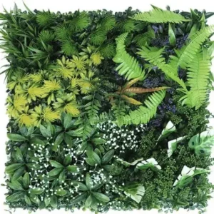 Mur végétal artificiel Pteridophyllum 50x50cm, Panneaux plantes artificielles pas chères 100% PE. Décoration murale intérieur et extérieur premium.
