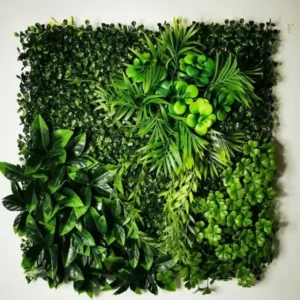 Mur végétal artificiel Salvinia 50x50cm, Plantes vertes artificielles intérieur haut de gamme et Déco murale extérieur sans entretien.