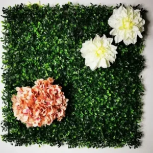 Mur végétal artificiel Serrata 50x50cm, Plantes d'intérieur facile d'entretien, décoration murale extérieur comme des vraies.