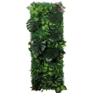 Mur végétal artificiel Taro 40x120cm, Fleurs artificielles comme des vraies et sans entretien, décoration murale extérieur et intérieur polyvalente et pas chère.