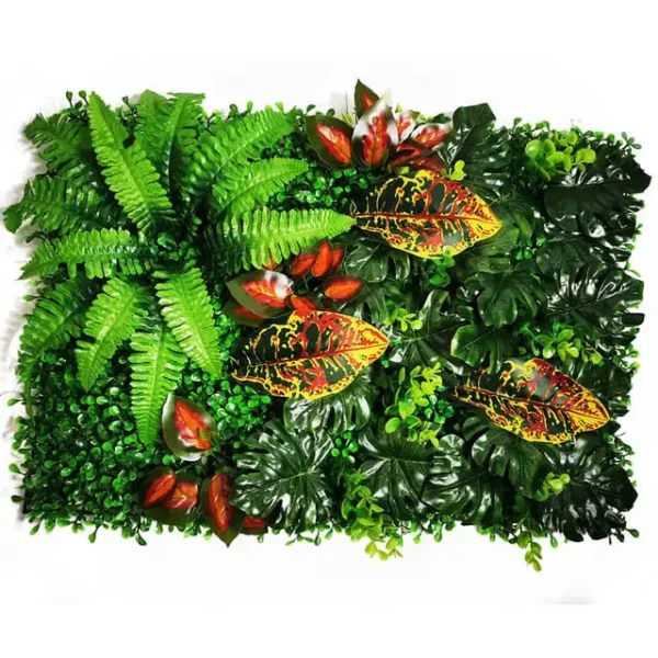 Mur végétal artificiel Variegatum (60x40cm), Plantes artificielles haut de gamme intérieur et extérieur. Déco murale végétalisé en plastique PE.