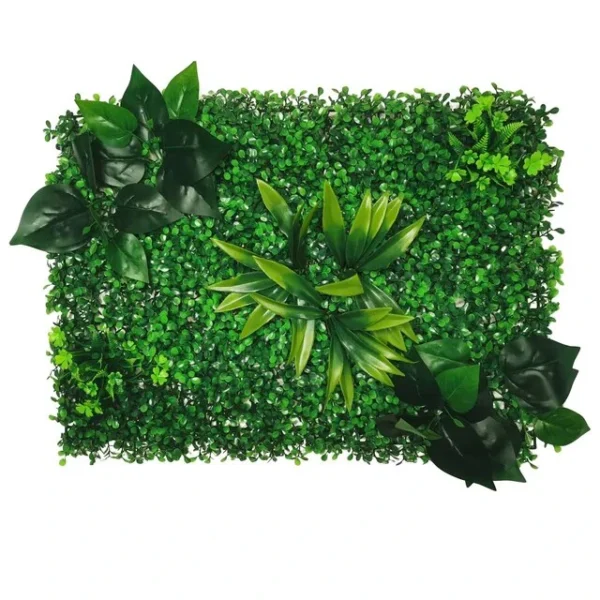 Mur végétal artificiel Apiales 60x40cm, Fausses plantes intérieur facile d'entretien, Déco mur extérieur pas cher.